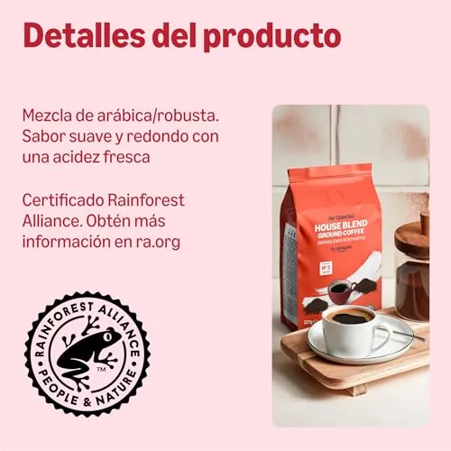 by Amazon ▫️ da Amazon Café Moído House Blend, Torra Média, 1,36 kg (6 embalagens de 227 g), Certificado pela Rainforest Alliance 2
