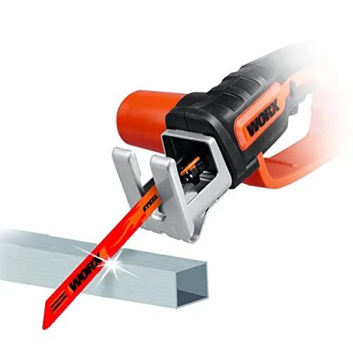 WORX ▫️ WG894E Serra multifunções 20 V-2 Ah, com 1 bateria e carregador incluídos, para madeira, plástico e ramos, compacta e leve, inclui lâminas universais para serra de recorte 4