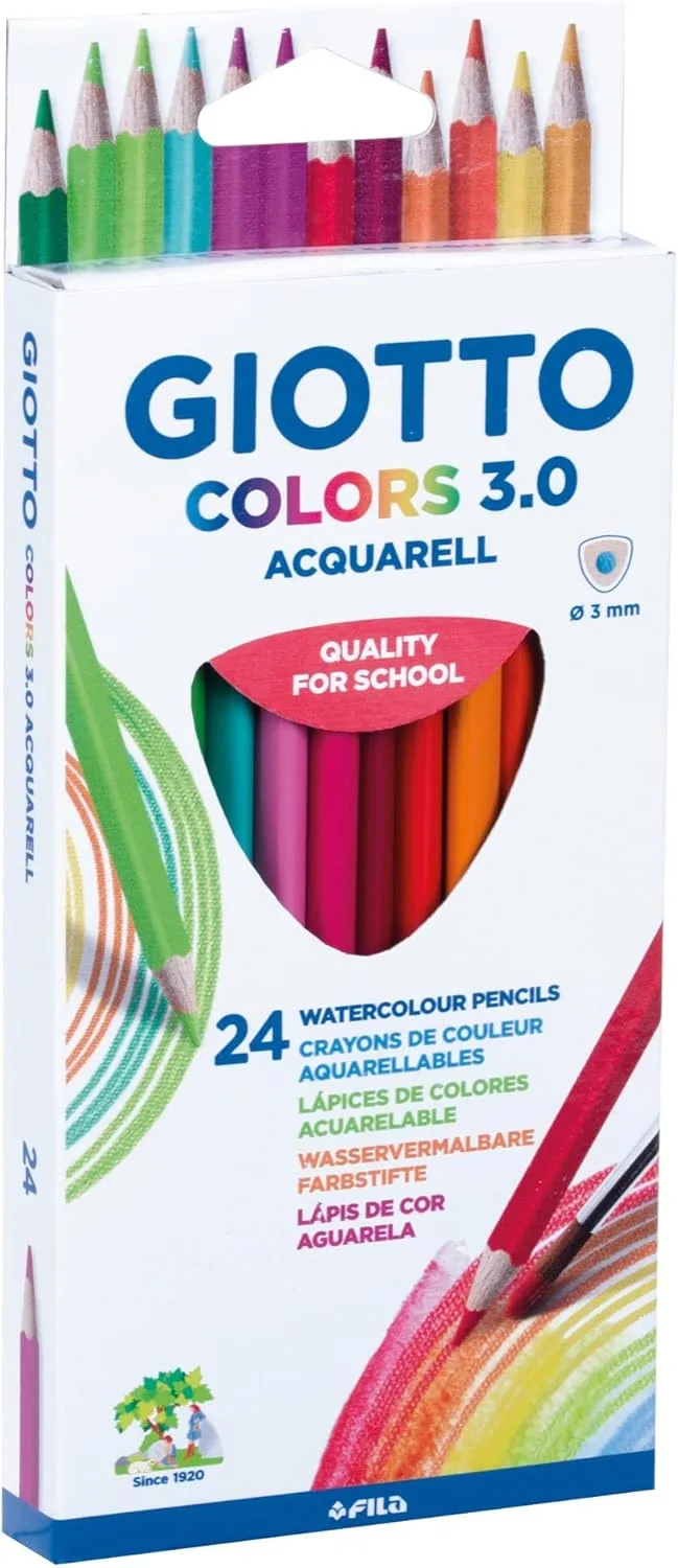 Giotto ▫️ Colors 3.0 Aquarell - Conjunto de 24 lápis, multicoloridos
