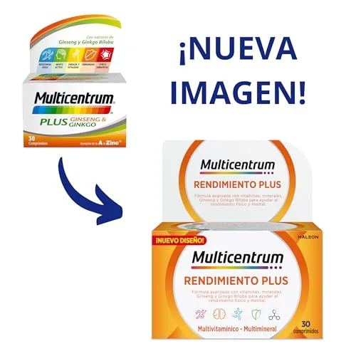 MULTICENTRUM ▫️ Plus Ginseng Ginkgo - Suplemento multivitamínico para adultos - 30 2
