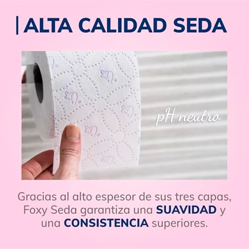 Foxy ▫️ Seda | Papel higiénico, 30 rolos | 173 folhas por rolo | Hipoalergénico | Certificação FSC | 100% de energia elétrica renovável | Embalagem reciclável produzida com plástico reciclado 2