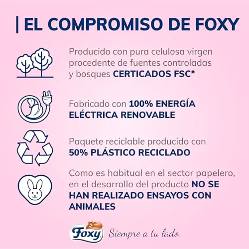Foxy ▫️ Seda | Papel higiénico, 30 rolos | 173 folhas por rolo | Hipoalergénico | Certificação FSC | 100% de energia elétrica renovável | Embalagem reciclável produzida com plástico reciclado 3