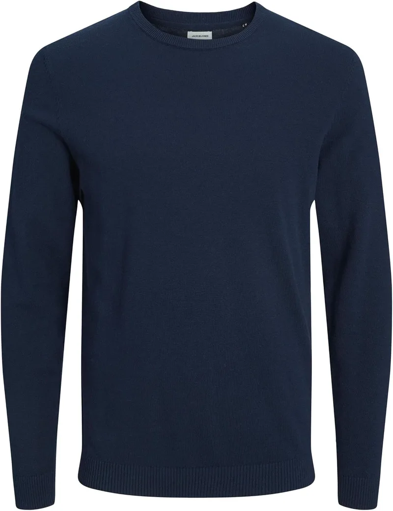 JACK & JONES ▫️ Camisola leve de manga comprida e gola redonda, modelo básico JJEBASIC