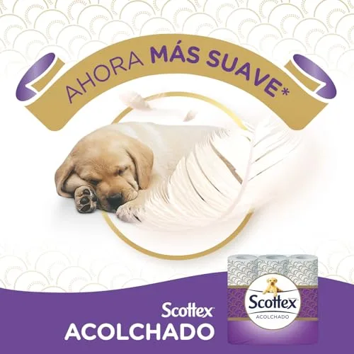 Scottex ▫️ Papel Higiênico Acolchado - 63 rolos (7 embalagens de 9 rolos) - Papel Higiênico de 3 camadas 3