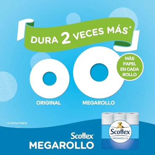 Scottex ▫️ Papel higiénico em megarolo (duplo rolo) – 48 rolos equivalem a 96 rolos normais – (4 embalagens de 12 rolos) 2