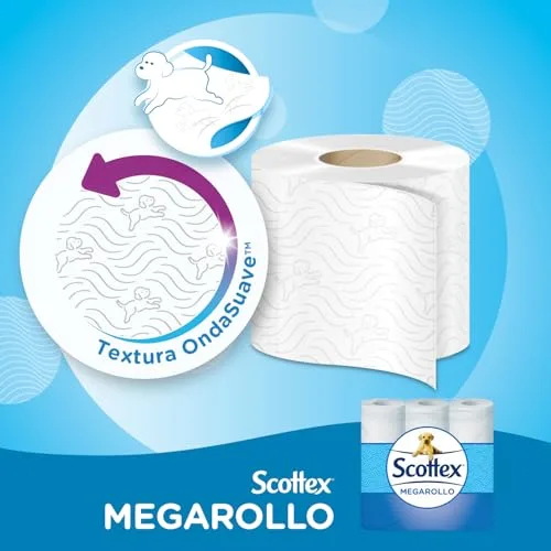 Scottex ▫️ Papel higiénico em megarolo (duplo rolo) – 48 rolos equivalem a 96 rolos normais – (4 embalagens de 12 rolos) 3