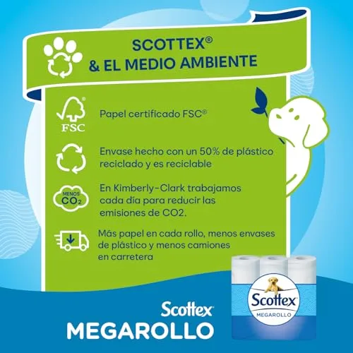 Scottex ▫️ Papel higiénico em megarolo (duplo rolo) – 48 rolos equivalem a 96 rolos normais – (4 embalagens de 12 rolos) 7