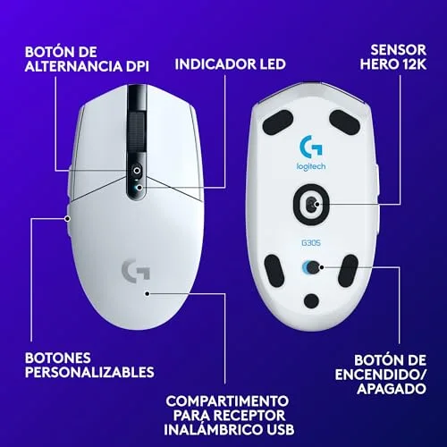 Logitech G ▫️ Rato de jogos sem fios G305 Lightspeed 6