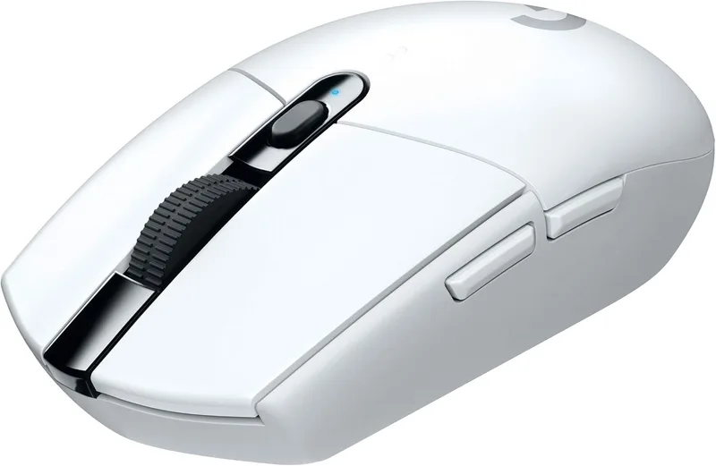 Logitech G ▫️ 305 Lightspeed Wireless Gaming Mouse, 12K Hero Captor, 12.000 dpi, ultra-leve, bateria de 250h, 6 botões programáveis, memória incorporada, PC/Mac, branco