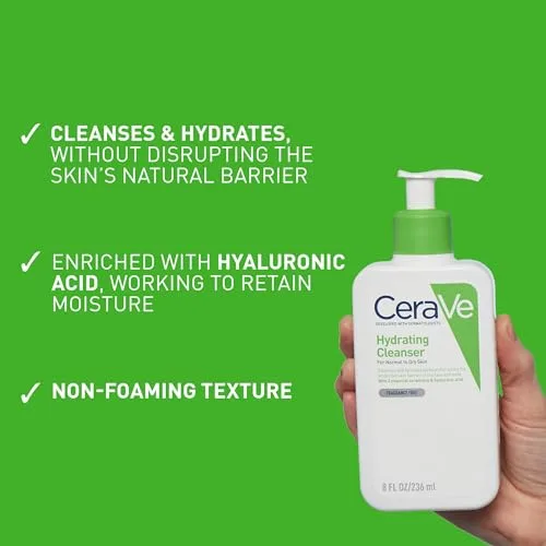 CeraVe ▫️ Loção de limpeza com ácido hialurónico, glicerina e três ceramidas essenciais, limpeza suave e hidratante, sem perfume nem fragrâncias, 88 ml 4