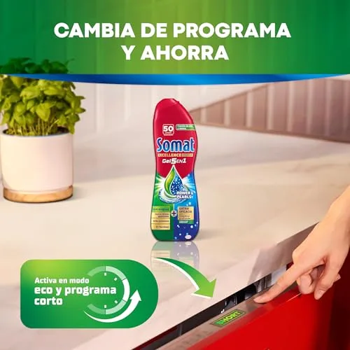 Somat ▫️ Excellence Gel Anti-Gordura (70 lavagens), detergente desengordurante para máquina de lavar louça, detergente líquido automático para máquina de lavar louça em garrafa, detergente para louça com agentes desengordurantes ativos 6