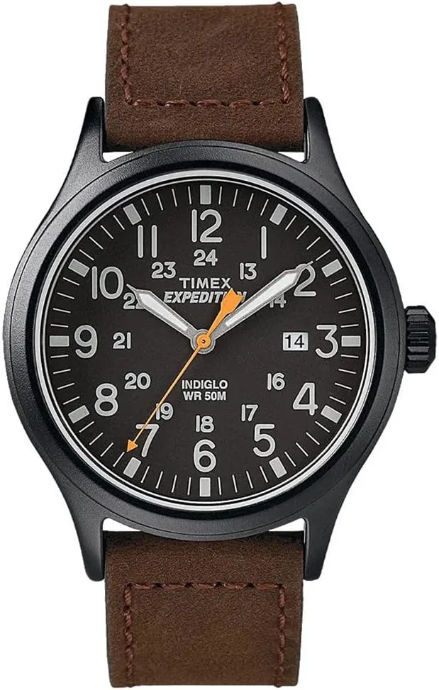Timex ▫️ Relógio Expedition Scout para homem, com bracelete em pele, 40 mm