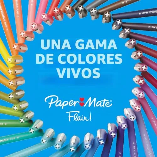 Paper Mate ▫️ Marcadores Flair com ponta de feltro | ponta média (0,7 mm) | preto | embalagem de 5 4