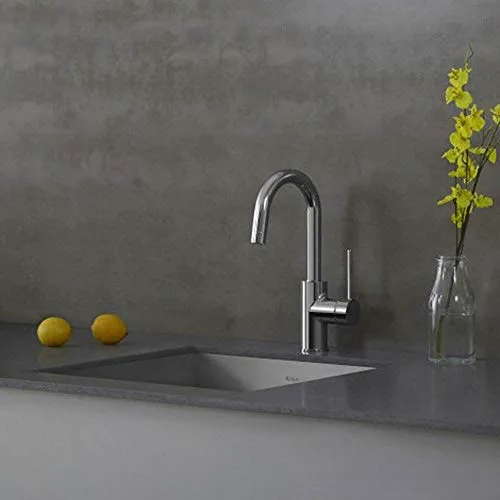 Kraus ▫️ Modern Mateo - Torneira de cozinha com alavanca única, em aço inoxidável sem manchas, 12,25" x 5,5" x 2" 2