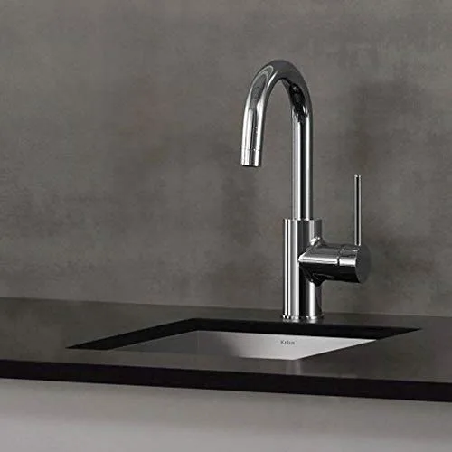 Kraus ▫️ Modern Mateo - Torneira de cozinha com alavanca única, em aço inoxidável sem manchas, 12,25" x 5,5" x 2" 3