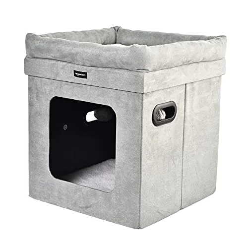 Amazon Basics ▫️ Casinha dobrável para gatos, cinzenta, 38 cm x 38 cm x 43 cm 2