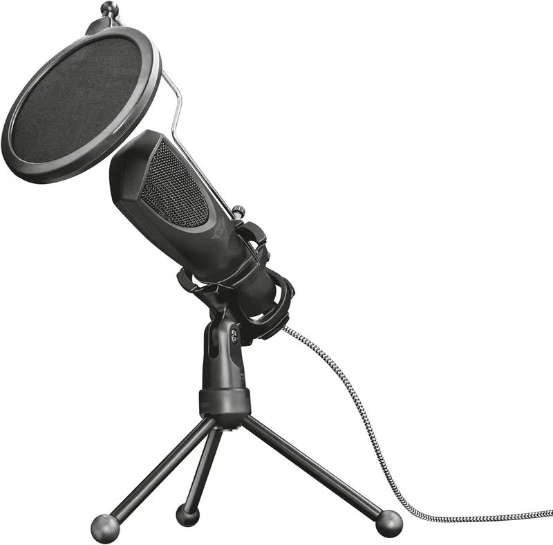 GXTrust ▫️ Mantis Microfone USB com Tripé e Filtro Pop, Preto | Microfone para streaming, gravação, podcast, vlog, PC, computador, portátil, PS4, PS5