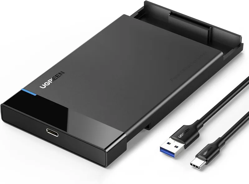 UGREEN ▫️ Caixa para disco rígido externo de 2,5", caixa externa de 2,5" USB 3.0 com UASP para SSD e HDD SATA III de 7 mm e 9,5 mm, compatível com Xbox X/S, PS4 e PC, com cabo
