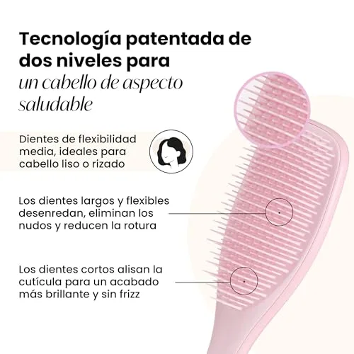 Tangle Teezer ▫️ Escova Ultimate Detangler - Escova para desembaraçar cabelo seco e molhado - Adequada para todos os tipos de cabelo - Pinos de dupla altura para reduzir a quebra e eliminar os nós - Rosa Millennial 2