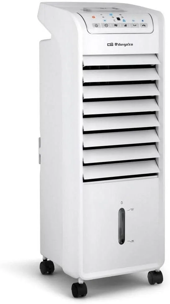 Orbegozo ▫️ Air 46 Climatizador Evaporativo 3 em 1, 3 velocidades, temporizador, acumuladores de frio, depósito de 6 L, comando à distância, silencioso, 55 W, plástico/metal