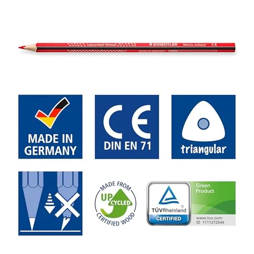 STAEDTLER ▫️ Noris colour 185 Lápis – 24 cores, madeira reciclada 5