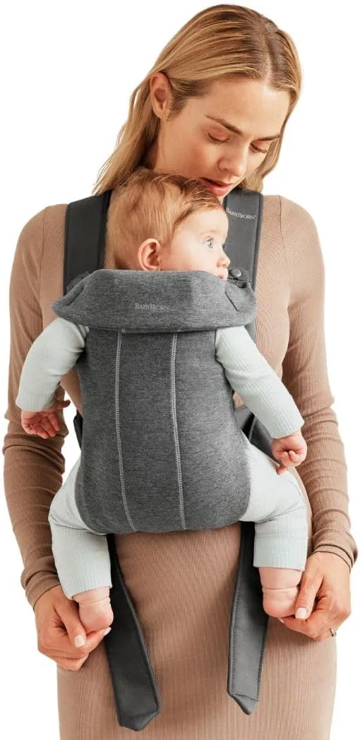 BabyBjörn ▫️ Mochila de transporte para bebés Mini, malha 3D, cinzento escuro