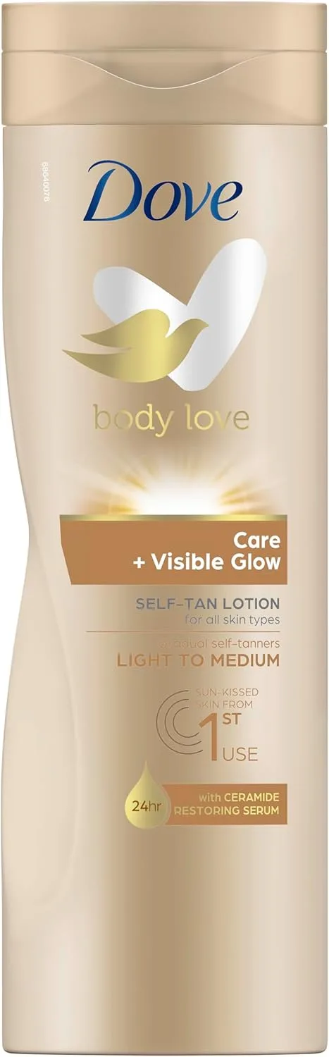 Dove ▫️ Loção corporal autobronzeadora para pele clara mantém a hidratação da pele 400 ml