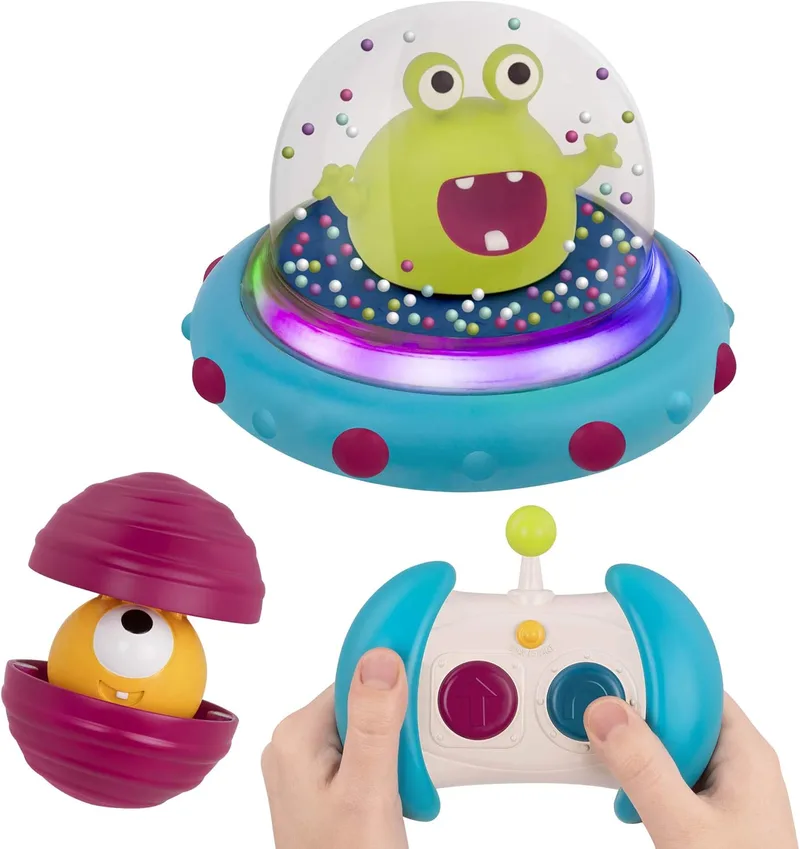 B. toys ▫️ Marky Mars - Nave Espacial com Controlo Remoto - Carro de Colisão de Brinquedo com Luzes e Sons - Brinquedo Espacial para crianças - 12 meses +