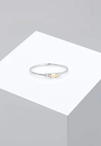 Elli ▫️ Anéis vintage para senhora com zircônias e opalas em prata de lei 925 banhada a ouro rosa 5