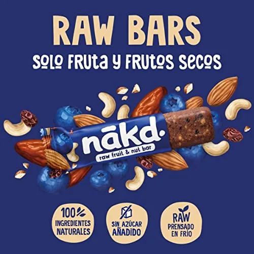 nākd. ▫️ Muffin de Mirtilo | Barras cruas de fruta e frutos secos | 18 x 35 g 5