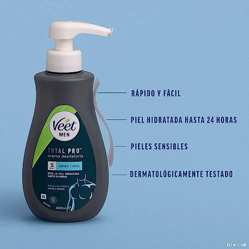 Veet ▫️ Men Creme Depilatório Corporal para Homens, Pele Sensível, 400 ml 2