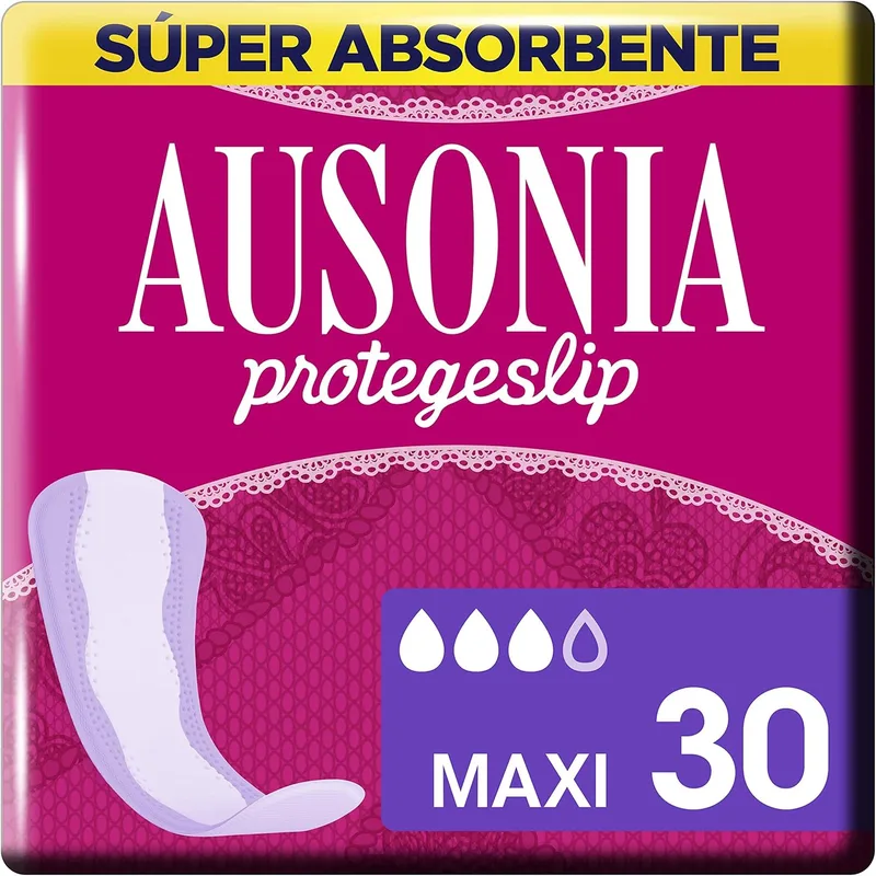 AUSONIA ▫️ Super Absorbent Maxi Panty Liners, 30 unidades.