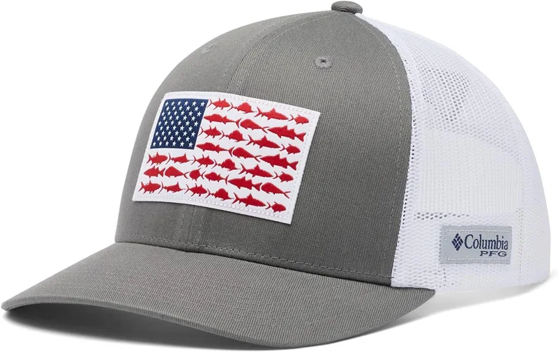 Columbia ▫️ PFG Fish Flag Mesh Snap Back, Boné unissexo