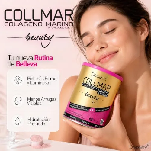 Drasanvi ▫️ COLLMAR BEAUTY COLÁGENO MARINHO PARA A PELE, Colagénio Hidrolisado com Vitamina C Natural, Biotina e Ácido Hialurónico, Pele Bonita e Hidratada, Sabor a Frutos do Bosque, 275 GR 2