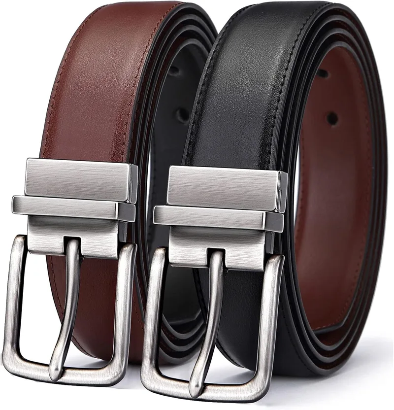 BULLIANT ▫️ Cinto para homem cinto de couro reversível 31mm, um cinto reversível para 2 cores, tamanho adequado