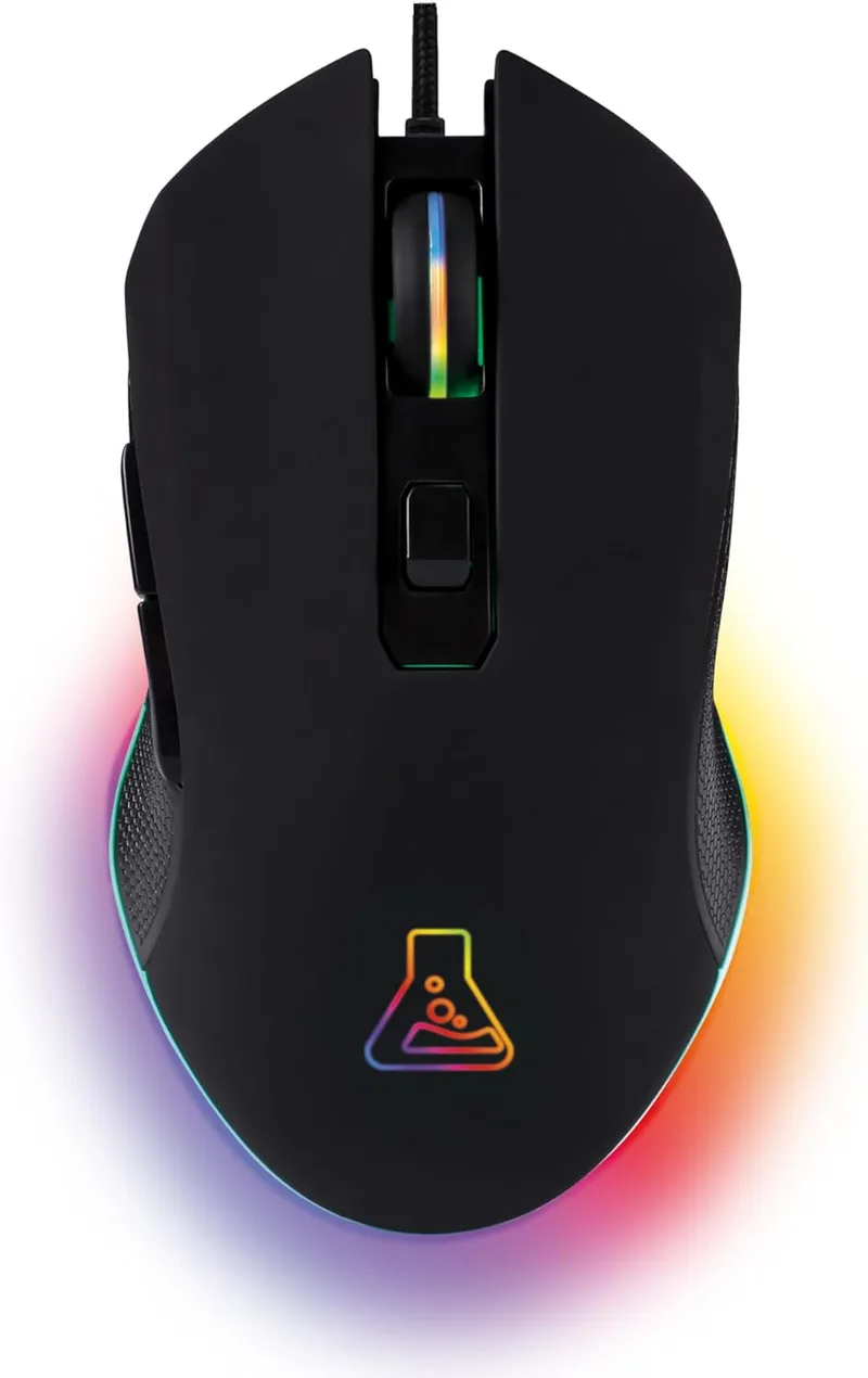 The G-Lab ▫️ Kult Helium - Rato para jogos - Sensor ótico de 800 a 3200 dpi, retroiluminação LED em 7 cores, 6 botões - Rato para jogos confortável e leve - Compatível com PC/Mac/Xbox One/PS4/PS5 (com cabo) | Com cabo USB, sensor ótico de 800 a 6400 DPI, retroiluminação em 7 cores, 6 botões, leve, p