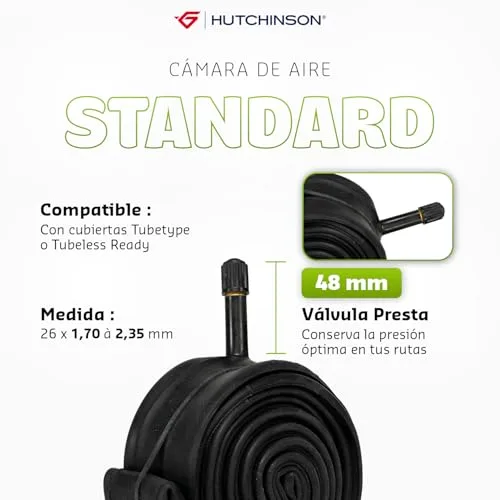 Hutchinson ▫️ Câmara de ar - Padrão - Câmara de ar - Resistente e à prova de furos - Bicicleta de estrada - Válvula Presta e Schräder - Espessura 0,9 mm 2