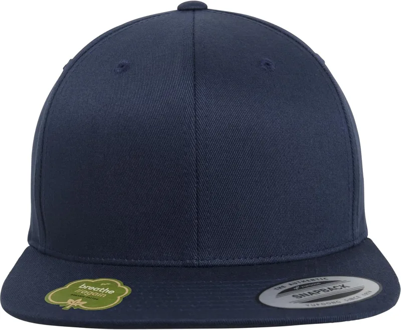 Flexfit ▫️ Boné unissexo de algodão orgânico Snapback Preto