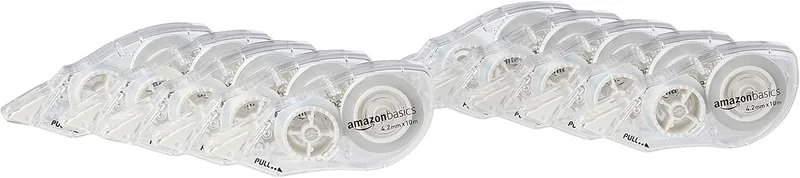Amazon Basics ▫️ Fita corretora, 4,2 mm x 10 m, embalagem de 10