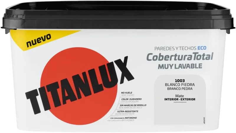 TITANLUX ▫️ Cobertura Total - Tinta para paredes Branco Pedra 4 L
