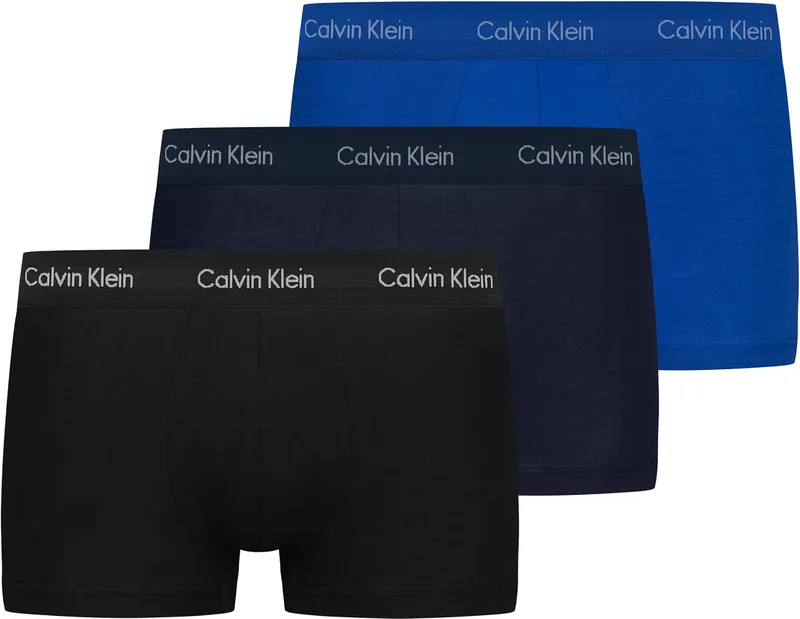 Calvin Klein ▫️ Cuecas boxer para homem, embalagem de 3, Low Rise Trunks, roupa interior