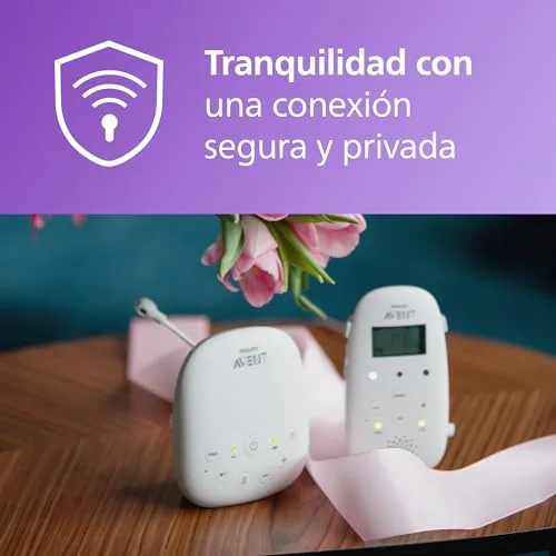 AVENT ▫️ Monitor de bebés Philips com áudio DECT, luz noturna e canções de embalar, intercomunicador bidirecional, alcance de 330 m e autonomia de 18 h, ligação segura, sensor de temperatura, SCD713/26 2