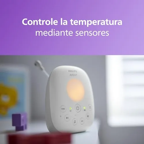 AVENT ▫️ Monitor de bebés Philips com áudio DECT, luz noturna e canções de embalar, intercomunicador bidirecional, alcance de 330 m e autonomia de 18 h, ligação segura, sensor de temperatura, SCD713/26 4