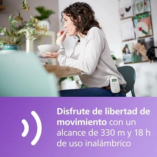 AVENT ▫️ Monitor de bebés Philips com áudio DECT, luz noturna e canções de embalar, intercomunicador bidirecional, alcance de 330 m e autonomia de 18 h, ligação segura, sensor de temperatura, SCD713/26 6