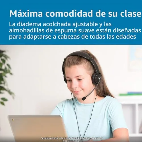 Kensington ▫️ K97601WW - Auscultadores USB-A com microfone, som estéreo Hi-Fi, drivers de 40 mm, supressão de ruído, arnês ajustável almofadado, cabo de 1,8 m, compatíveis com Windows, Mac e Chromebook 4