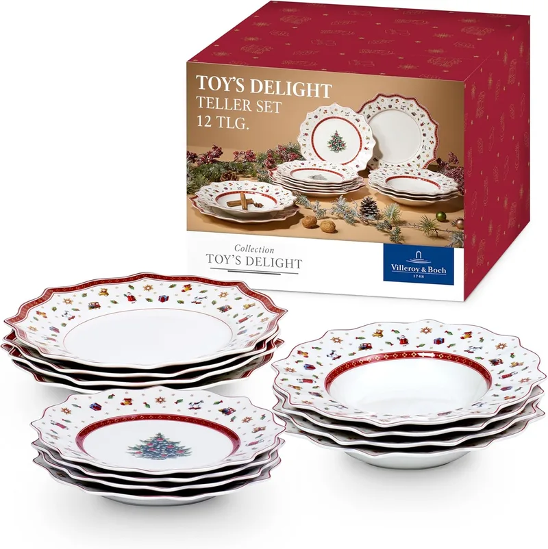 Villeroy & Boch Grupo Toy's Delight Louça de mesa para até 4 pessoas, Porcelana Premium, Multicolor, 12 peças