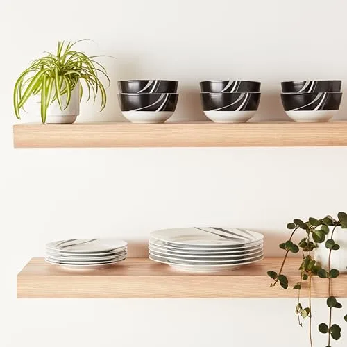 Amazon Basics ▫️ Conjunto de louça de 18 peças, padrão Remolino, 6 serviços 3
