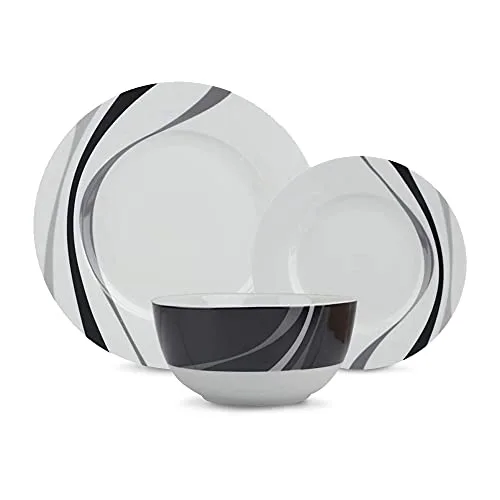 Amazon Basics ▫️ Conjunto de louça de 18 peças, padrão Remolino, 6 serviços 4