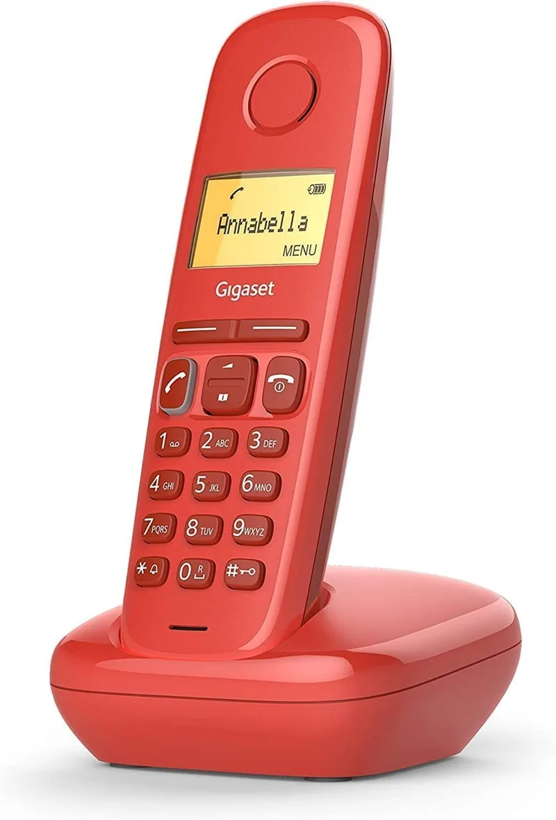 Gigaset ▫️ A170 - Telefone sem fios DECT - Ecrã gráfico iluminado - Fácil de utilizar - Instalação simples, Vermelho [Versão em Inglês] [Versão em Inglês