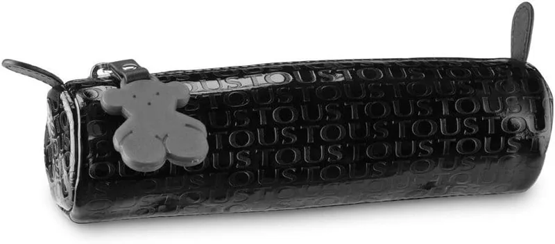 TOUS ▫️ Estojo de vinil hidrófugo com acabamento em pele patenteada, para senhora, medidas 5x17x5 cm, Coleção Lindsay